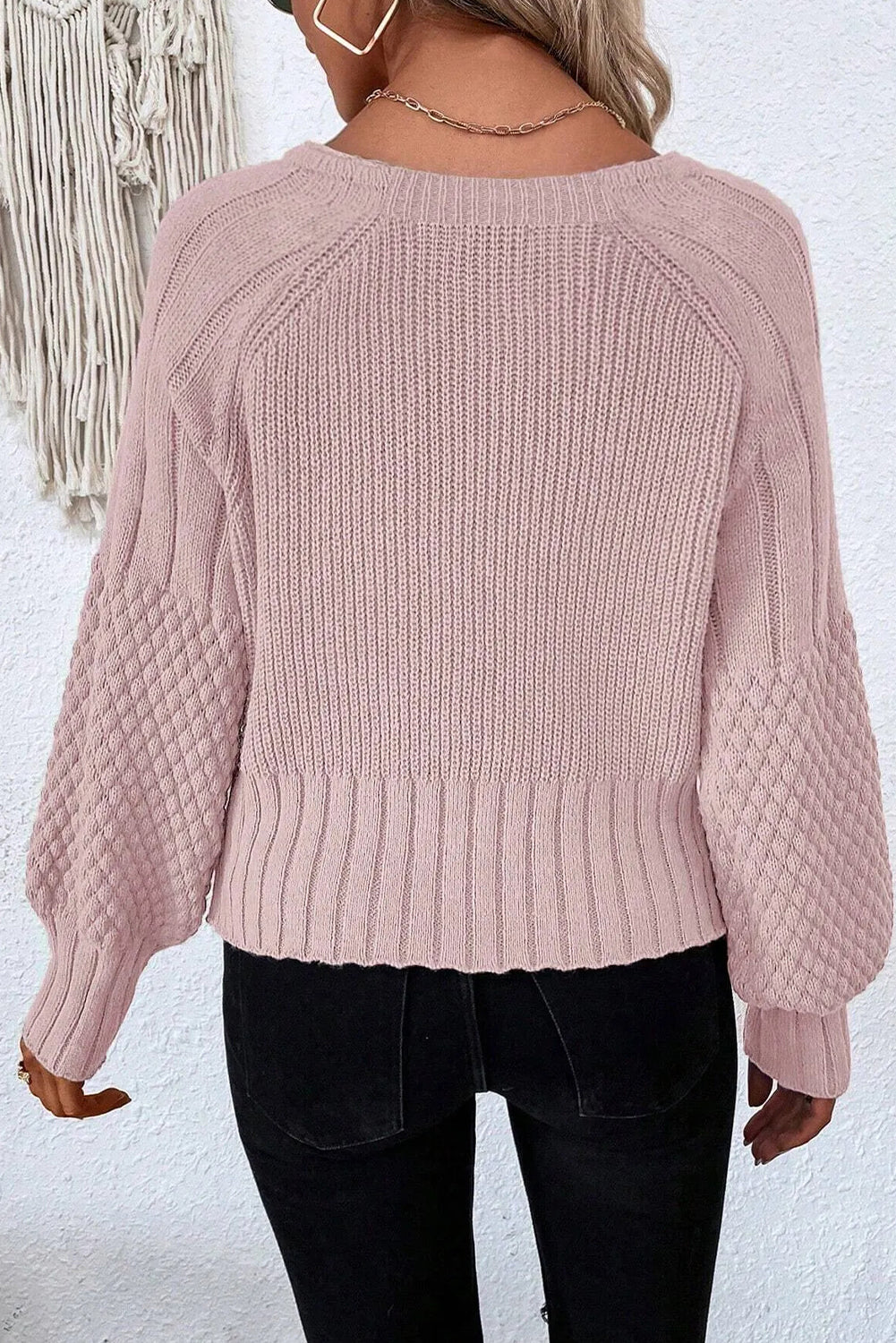 Knit Button V Neck Sweater Cardigan