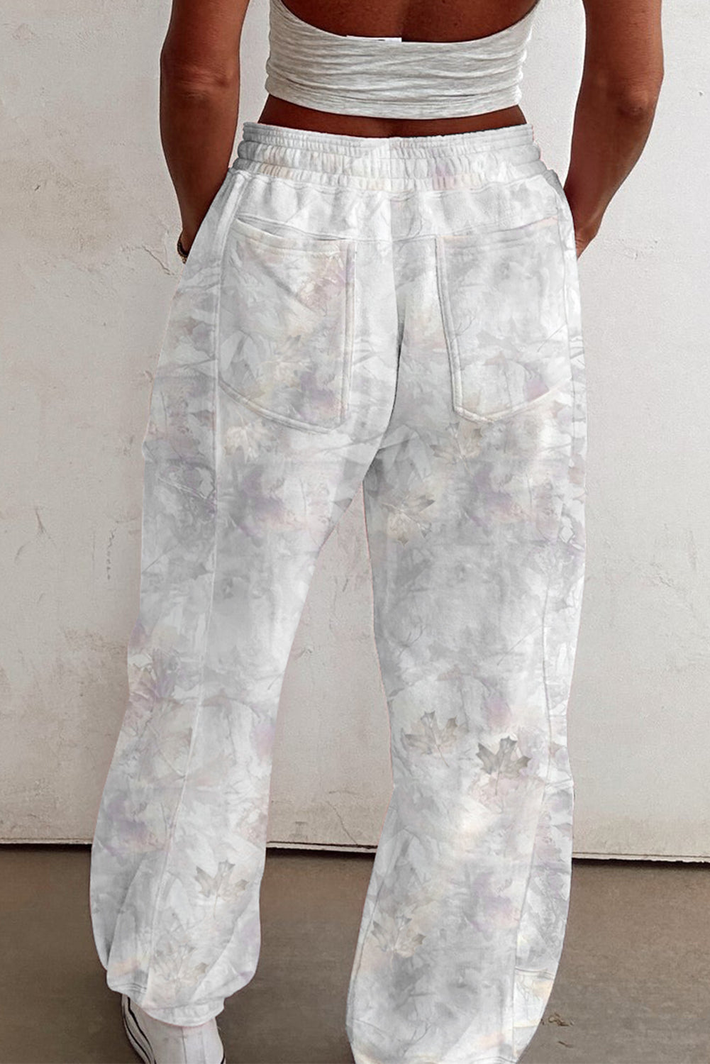 Camo Print Baggy Drawstring Jogger Sweatpants