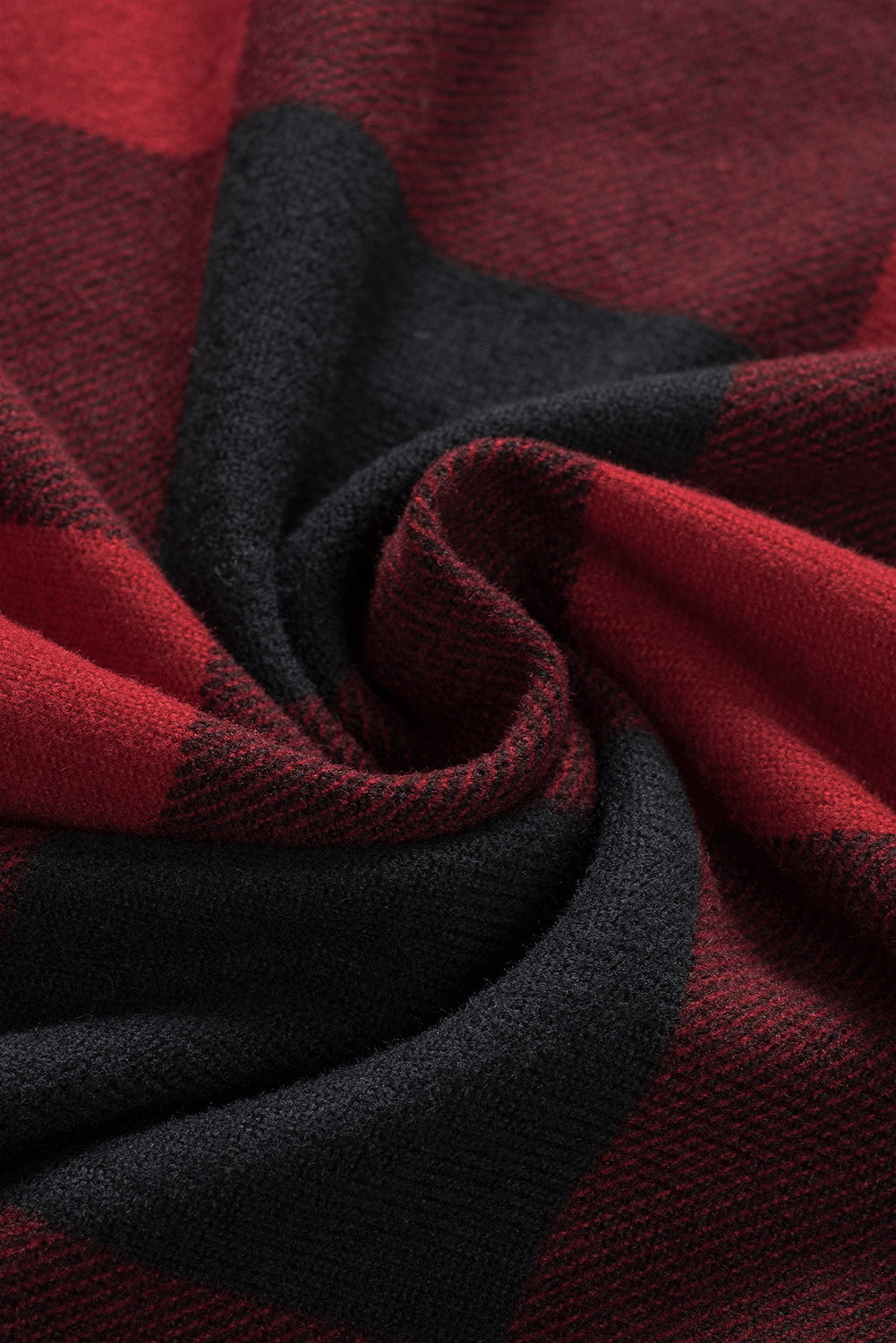 Buffalo Plaid Splicing Long Sleeve Mini Dress