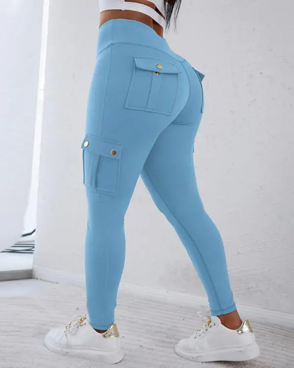 Pocket Design Butt Lifting Active Pants