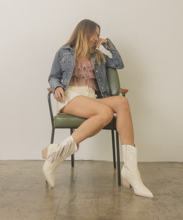 Oasis Society Millie - Fringe Framed Bootie