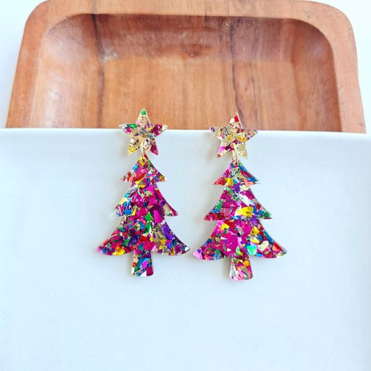 Christmas Trees - Pink Sparkle