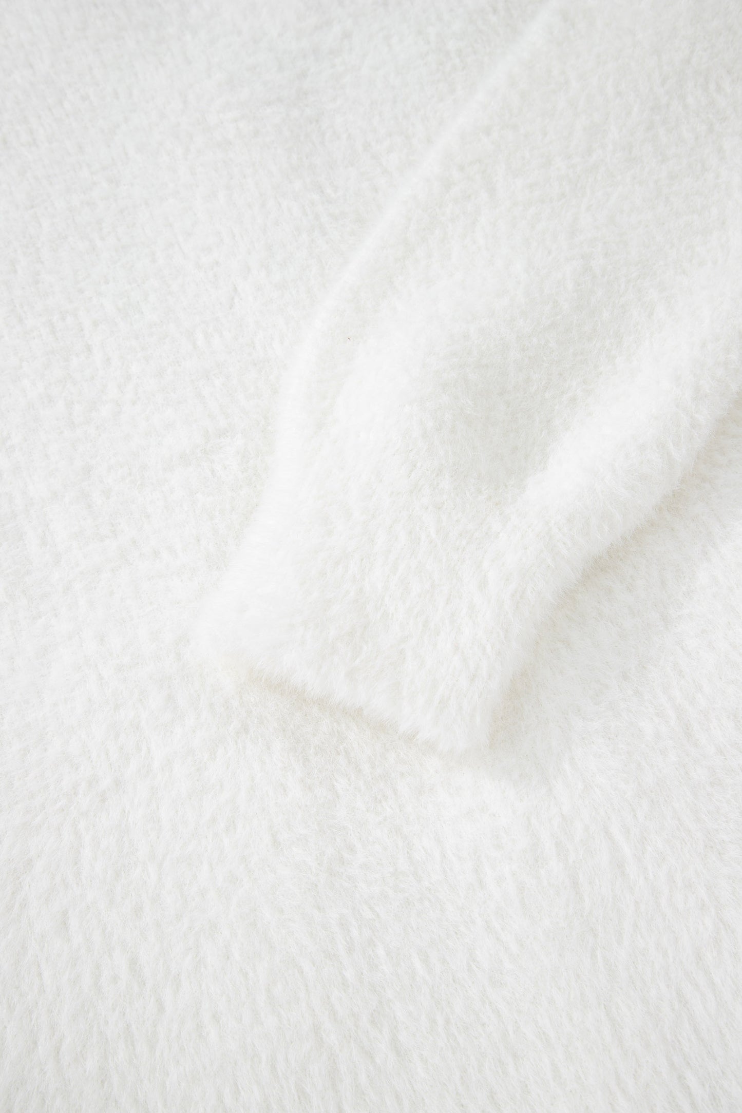 White Fuzzy Buttoned Front Midi Solid Cardigan