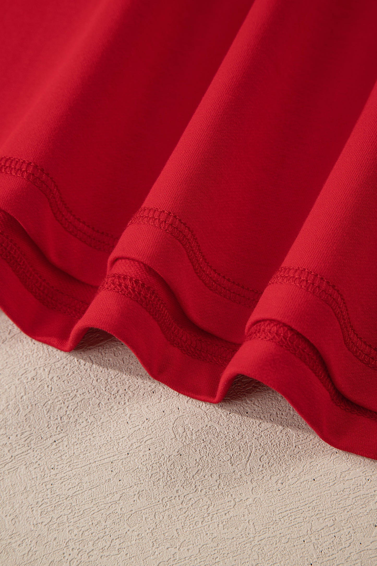 Fiery Red Contrast Trim Button V Neck Ribbon Bow Knot Waist 2pcs Lounge Pant Set