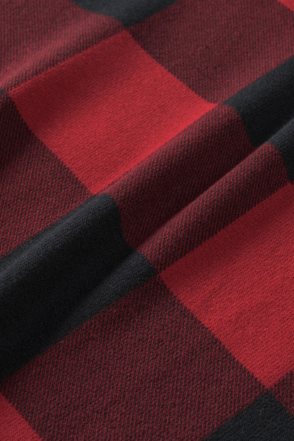 Buffalo Plaid Splicing Long Sleeve Mini Dress