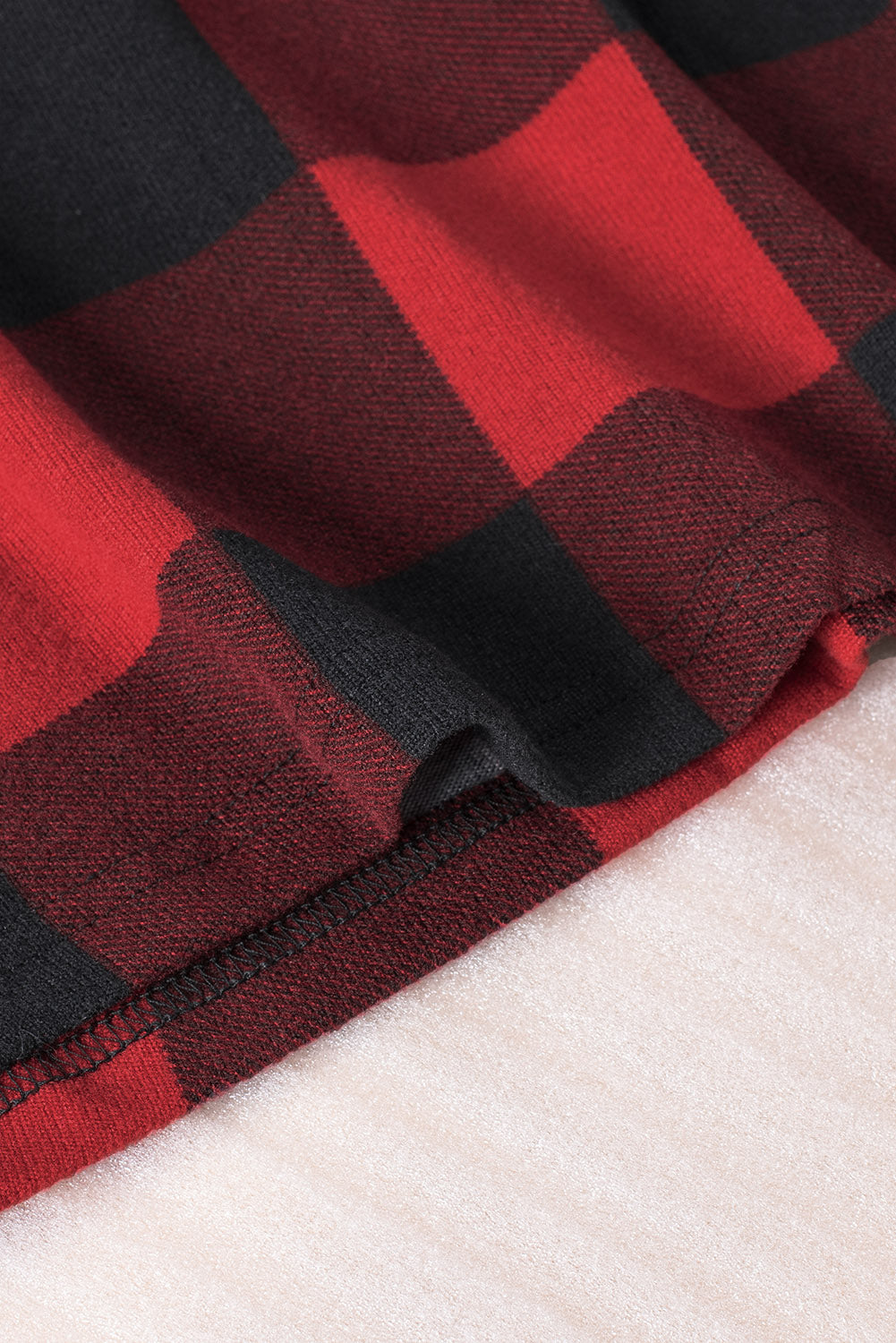 Buffalo Plaid Splicing Long Sleeve Mini Dress