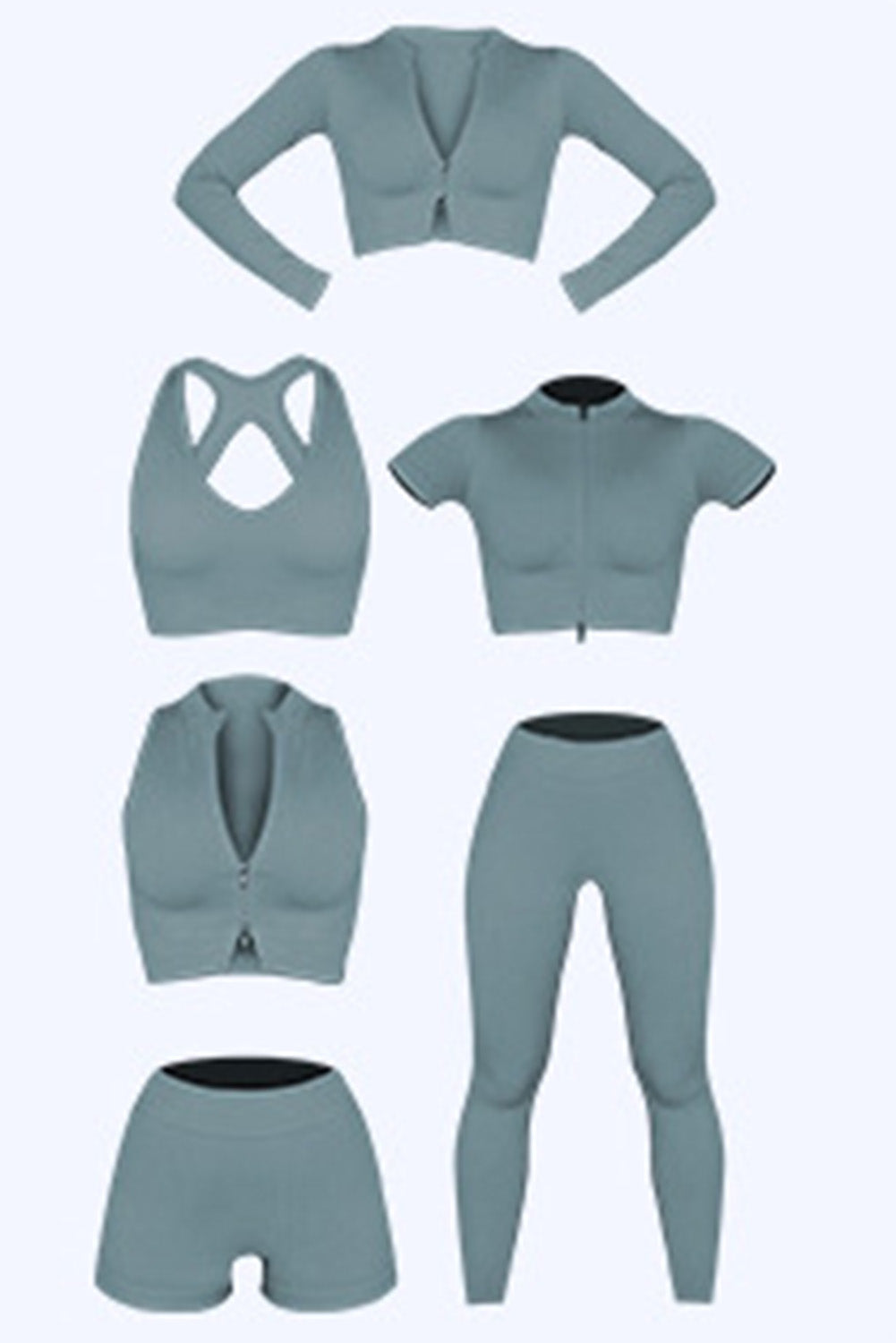 Sky Blue Tummy Control High Waist Yoga Pants