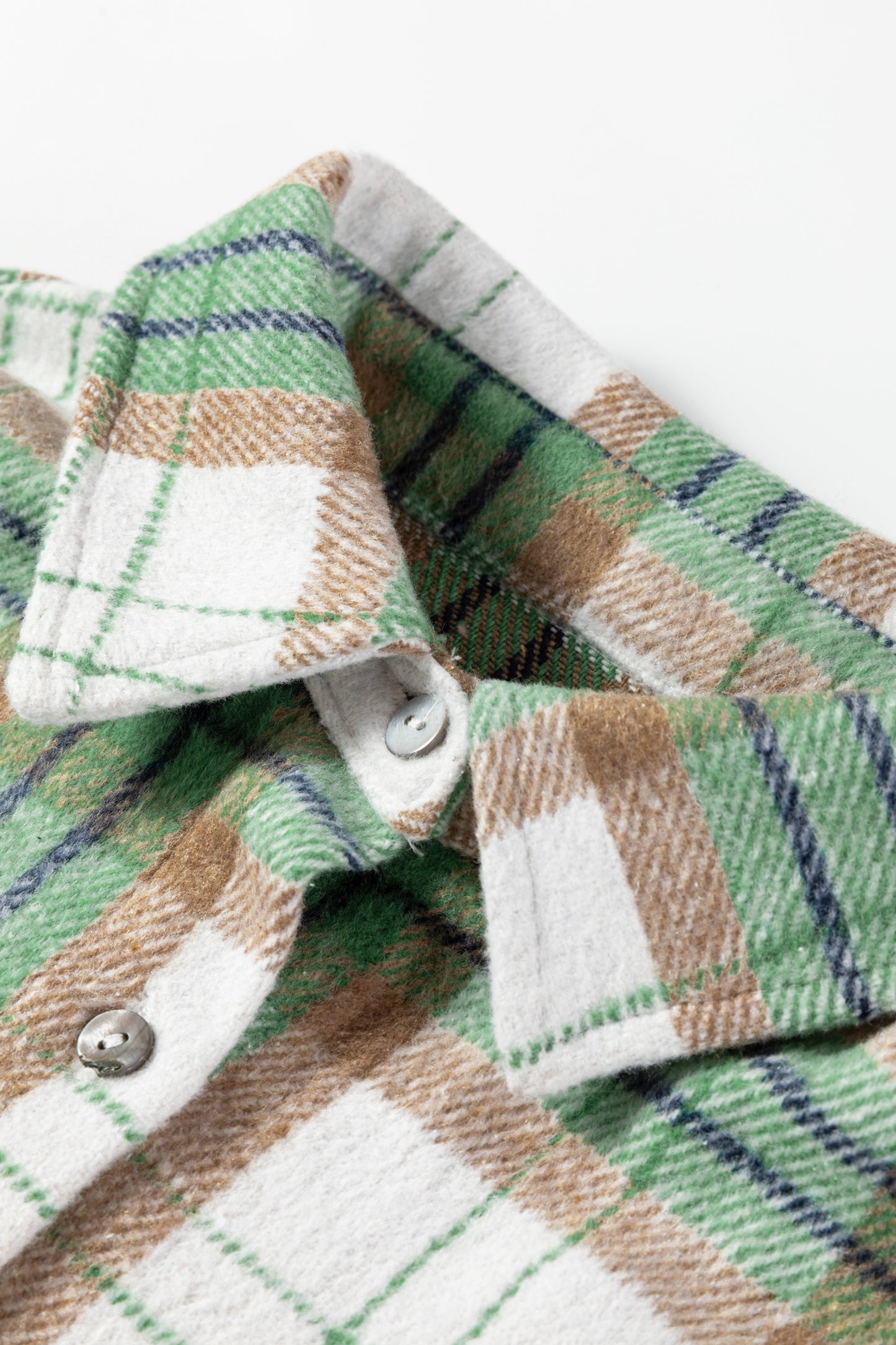 Khaki Christmas Plaid Casual Flannel Shacket
