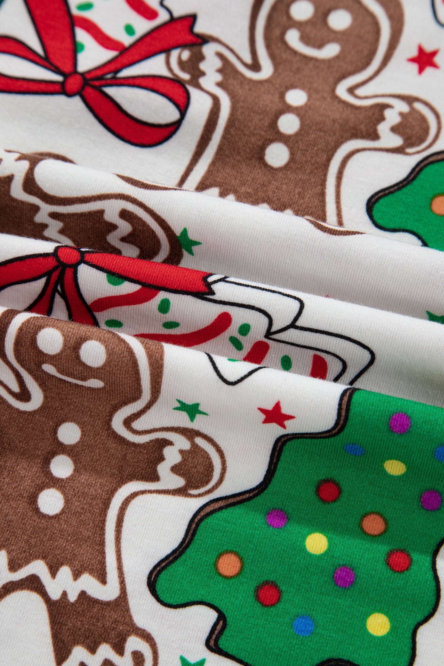 White Christmas Pattern Button V Neck Pullover Drawstring Pants 2pcs Lounge Set