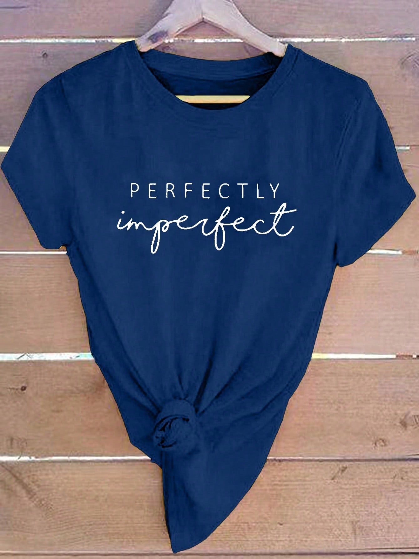 Letter Printed Short Sleeve Casual T-Shirt