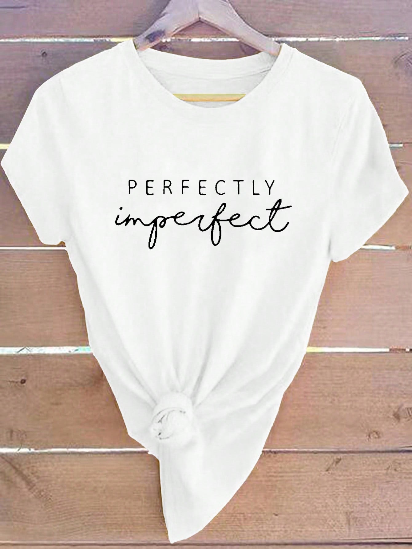 Letter Printed Short Sleeve Casual T-Shirt